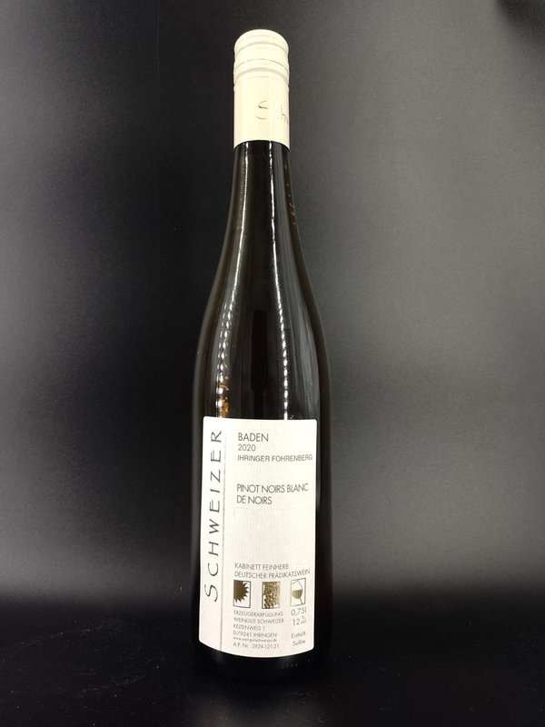 2020 Ihringer Fohrenberg Pinot Noirs blanc de Noirs Kabinett feinherb 0,75l